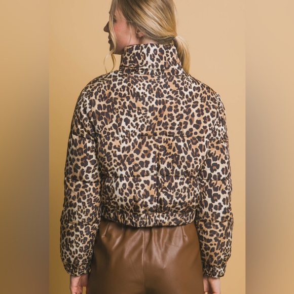 Leopard Print Women's Bomber Jacket - Picture 4 of 4